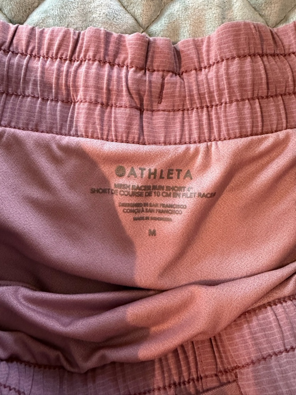 Athleta Dusty Rose Elastic-Waist Athletic Shorts - Picture 3 of 3